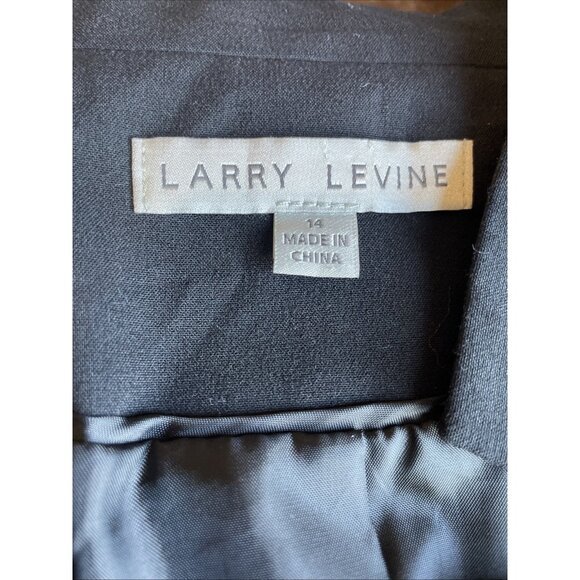 Vintage Larry Levine Snap Front Blazer Womens 14 Black Stretch Career Minimalist - Picture 7 of 11